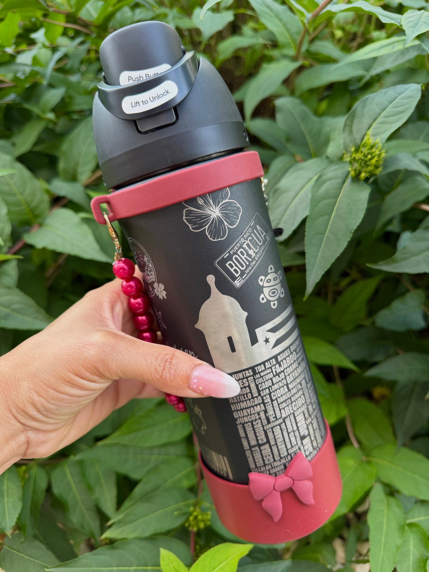 Bori Black 🍒 Owala 24 oz Tumbler w/Accesories