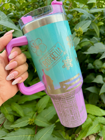 Ombre 💜🇵🇷40oz Tumbler V2