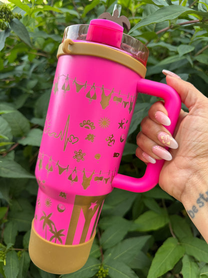 Playita LUX Rosa 🐚 40oz Tumbler W/Accessories