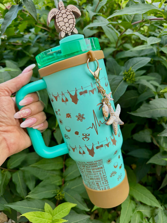 Playita LUX Azul 🐚 40oz Tumbler W/Accessories