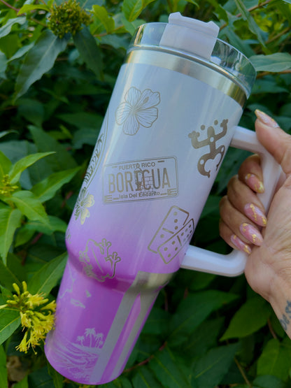 Ombre🤍🇵🇷40oz Tumbler Rosa