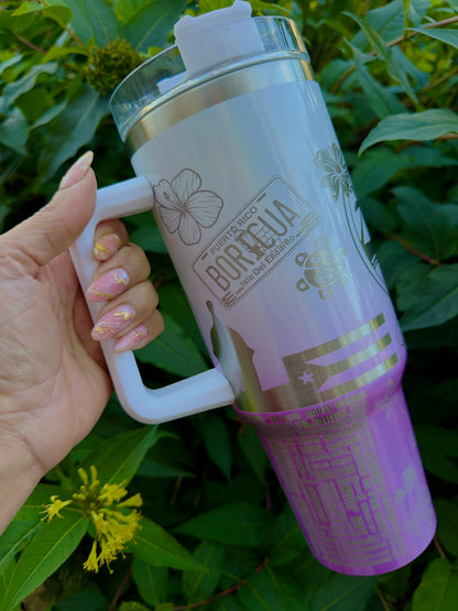 Ombre🤍🇵🇷40oz Tumbler Rosa