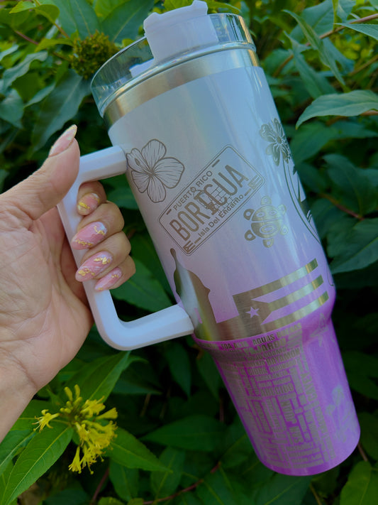 Ombre🤍🇵🇷40oz Tumbler Rosa
