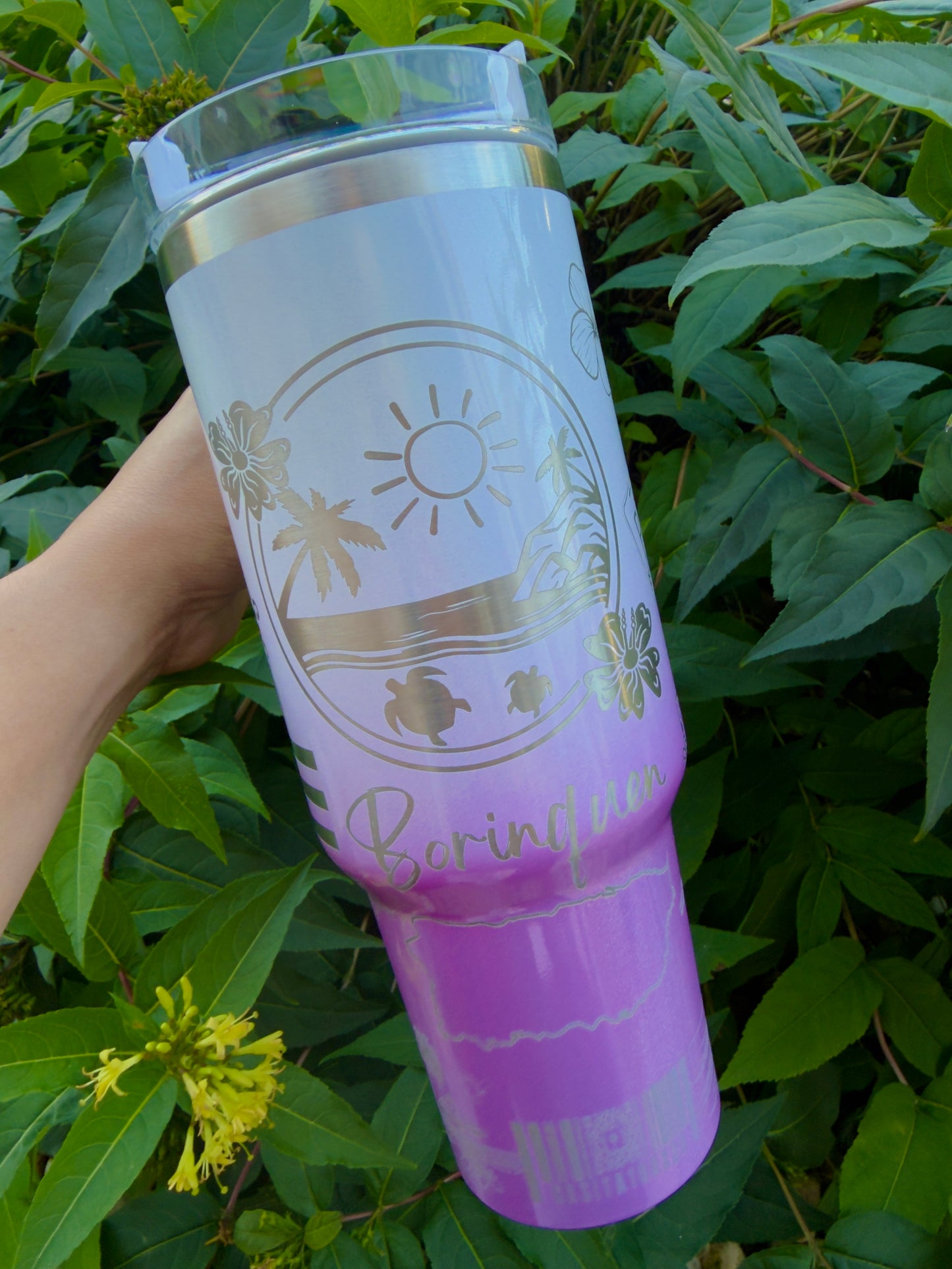 Ombre🤍🇵🇷40oz Tumbler Rosa