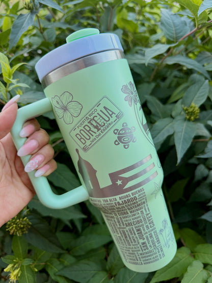Pastel Verde🤍🇵🇷40oz Tumbler
