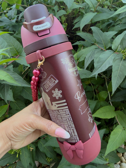 Bori Black Cherry 🍒 Owala 24 oz Tumbler w/Accesories